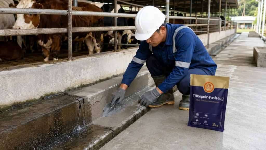 Perbaikan drainase lingkungan kandang